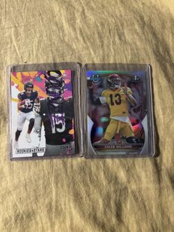 Chicago bears Caleb Williams and Rome Odunze rookie cards