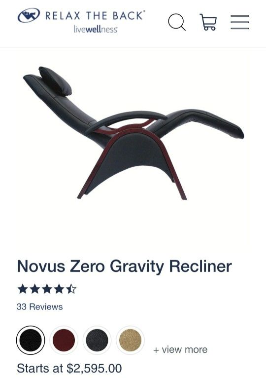 Novus Zero Gravity Recliner - Relax The Back