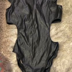 Vinyl Cutout Bodysuit Small 