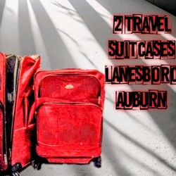 2 LANESBORO LUGGAGE TRAVEL CHECK IN  AUBURN COLORED BAGS FOR TRAVEL