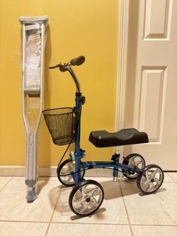 Knee Scooter And Aluminum Crutches