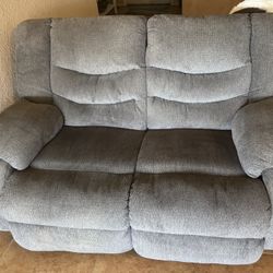 Grey Wall Hugger Reclining Loveseat