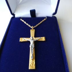 Two-toned Crucifix Necklace