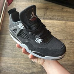 Size 12 Black Canvas Jordan 4s