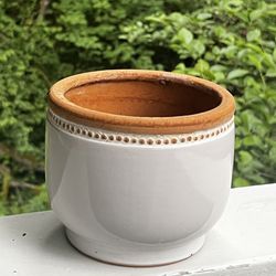 6 Inch Ceramic Red Rim Clay Flower Pot Planter 
