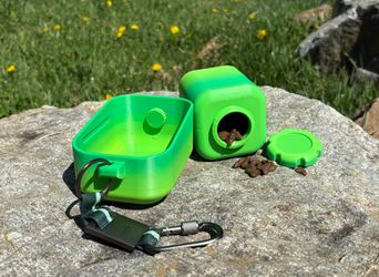 Portable Pet Water And Treat Container