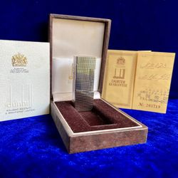 Vintage Silver Diamond Cut Dunhill Lighter Super Mint Condition Works 1 Year Warranty 
