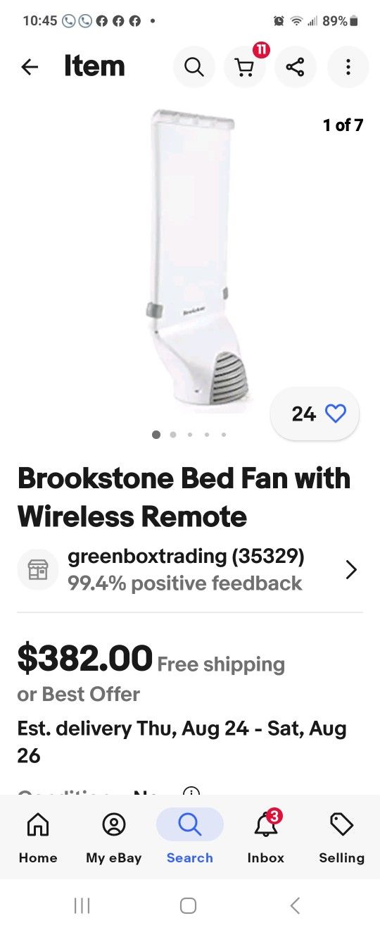 brookstone bed fan with wireless remote