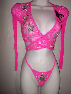 Custom Hot Pink star 2 Piece Outfit