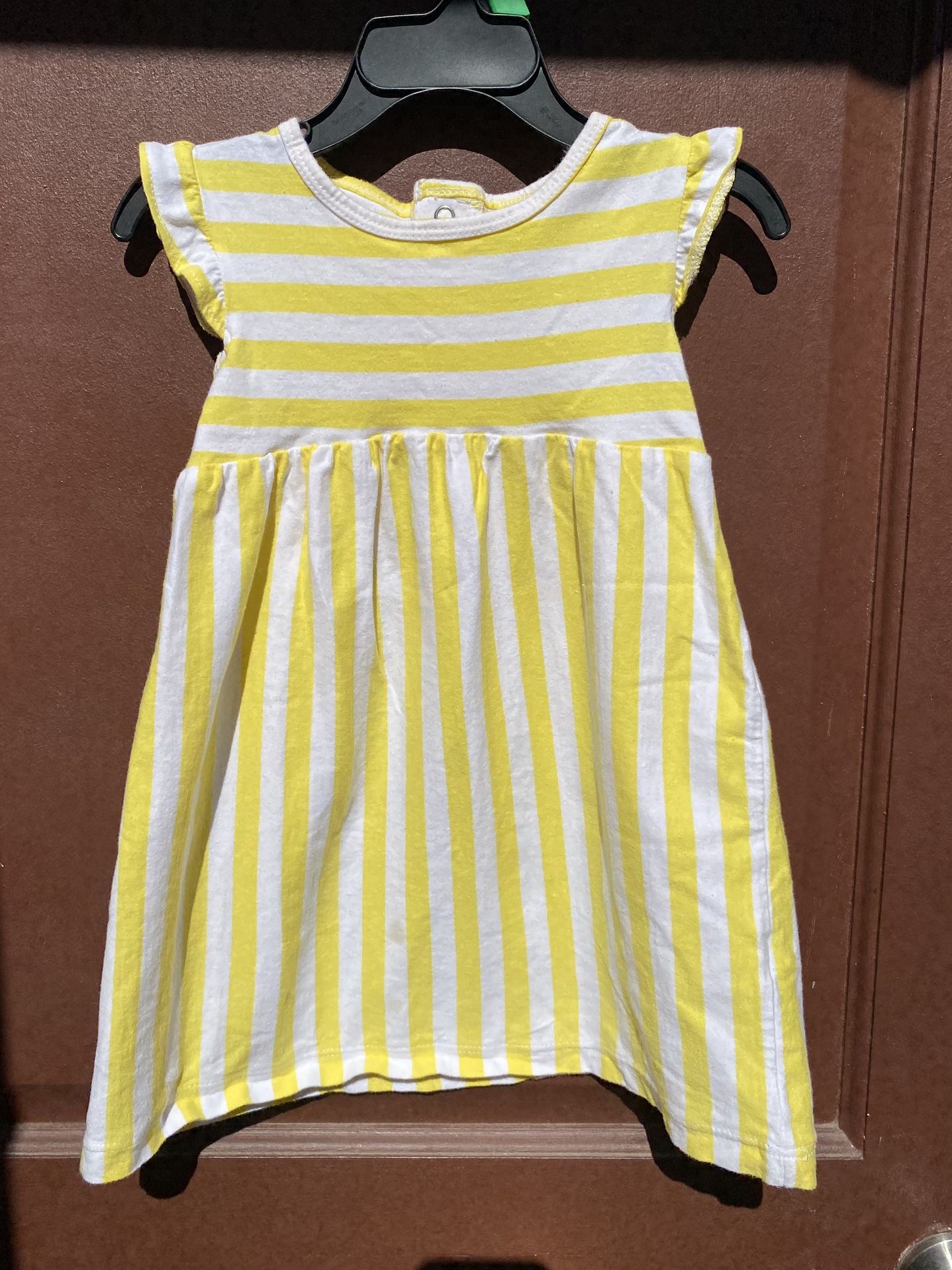 Baby Girls Yellow Striped Sundress 24 Months .