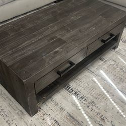 Solid Wood Coffee Table & Two End Tables 