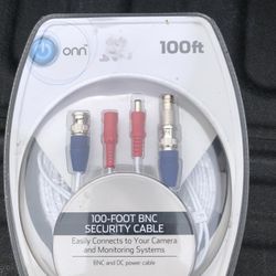 ONN 100 ft Bnc security cable, 100ft white