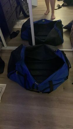 Large Blue and Black Duffel Bag