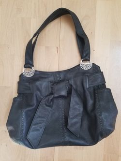 Brighton Black Leather Purse Handbag