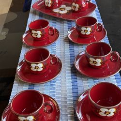 Decorative Ceramic tea/coffee set for 6 plus extras