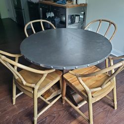 Rustic Modern World Market Round Table 4 Chairs