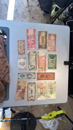 Paper currency from different countries vintage