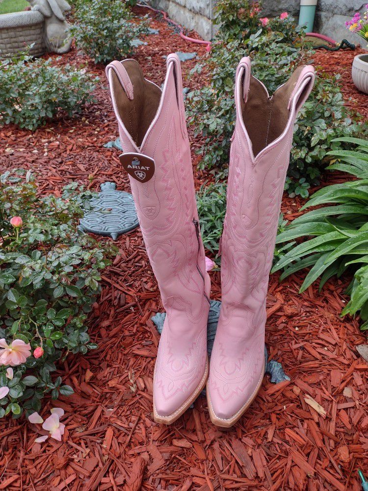 Ariat New Tall Powder Pink Western Boots 