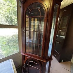 Antique corner curio cabinet