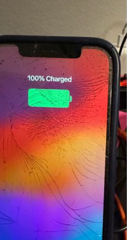 Unlocked iPhone 12pro in blue 128gb cracked screen but fully functional