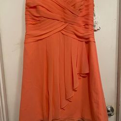 2 David’s Bridal Dresses In Coral 