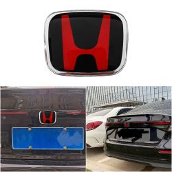BRAND NEW 1PCS HONDA BLACK/RED REAR TRUNK H LOGO JDM EMBLEM FOR ACCORD 2023-2025