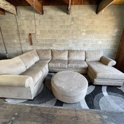 Tan Wrap Around Sectional Couch “WE DELIVER”