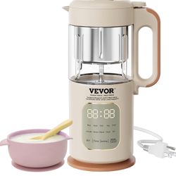 Brandnew  Baby Food Maker, 500W Baby Food Processor with 300 ml Glass Bowl, SUS304 Stainless Steel 4-Blade Baby Food Puree Blender Steamer Grinder for