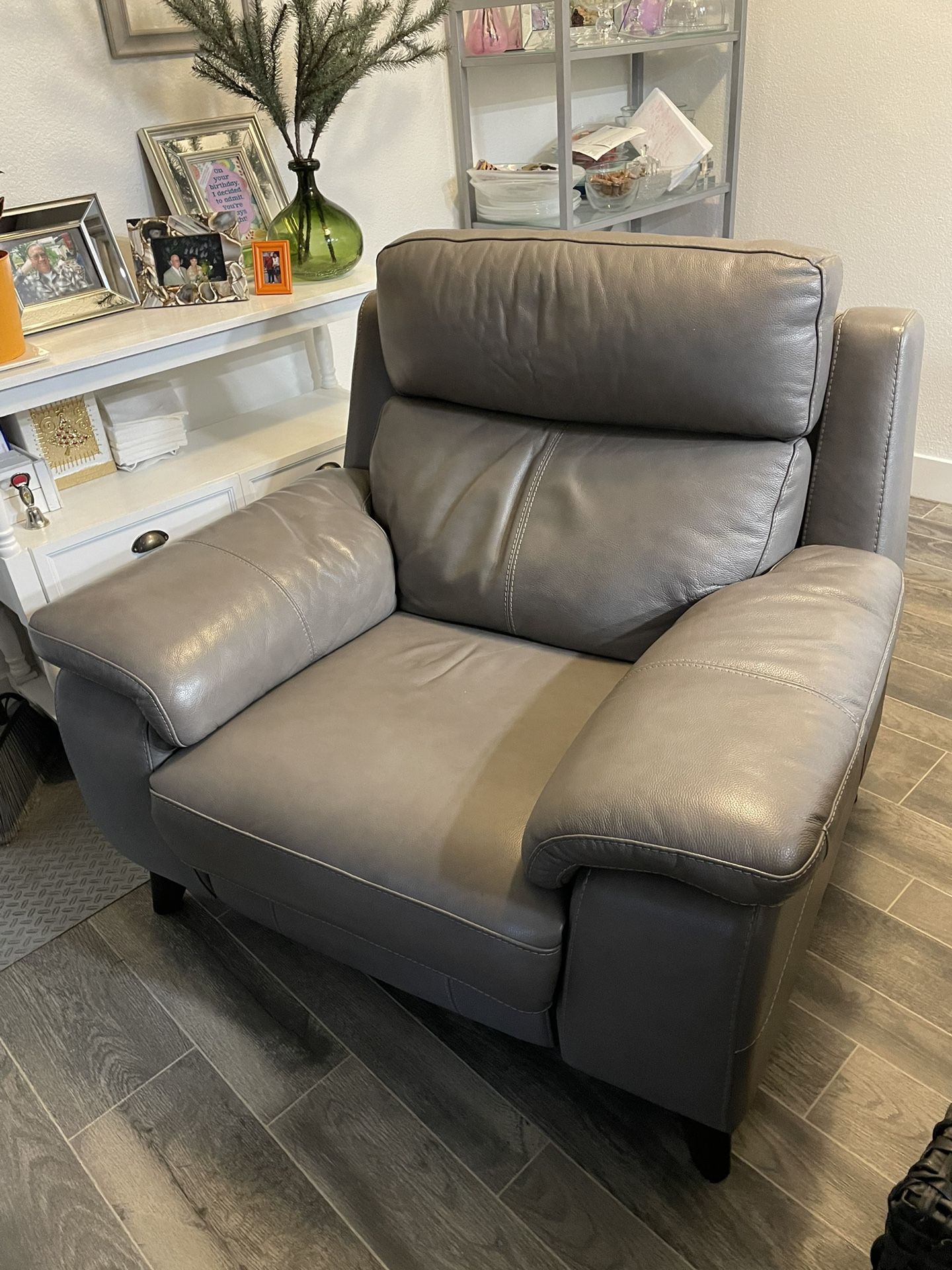 Real leather recliner chair Gray RC Willey