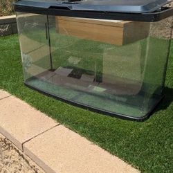 Aquarium Fish Tank /w Lid & Led Lights