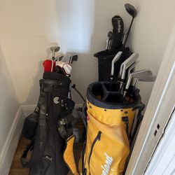 Lot Of Golf Clubs And 3 Golf Bags