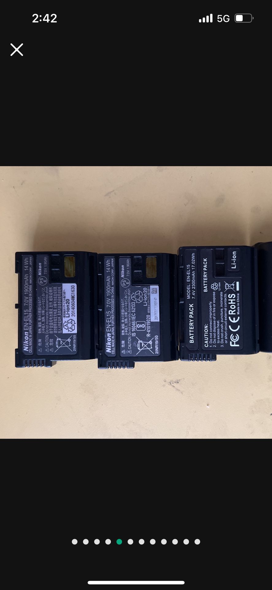 3 Nikon EN-EL15 Batteries