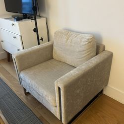 Stone Crushed Velvet Side Chair