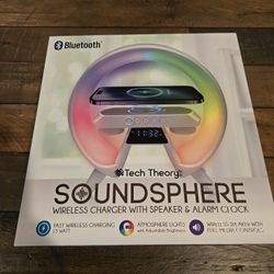 Tech Theory SoundSphere Wireless Charger with Speaker & Alarm Clock