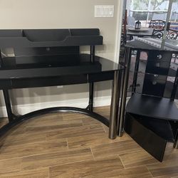 Desk & Side Shelf