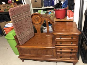 Entry way chair and chest antique!