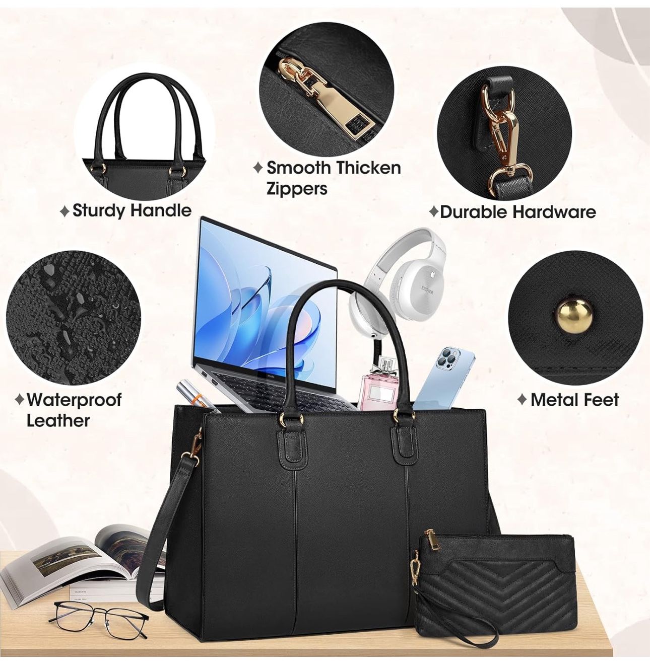 New w/o tags: Laptop Bag for Women 15.6 Inch Work Tote Bags