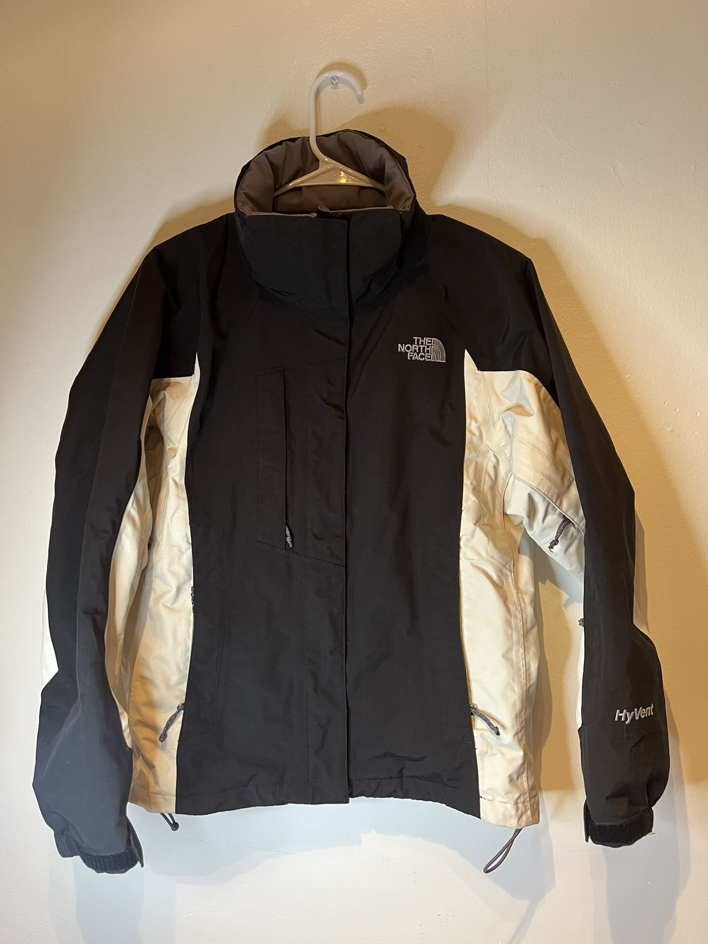 The North Face HyVent Womens Small Full Zip Rain Jacket Cream