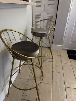 Gold & Gray Bar Stools