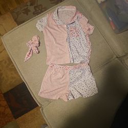 3 Peice Pajama Set Girls Youth 10