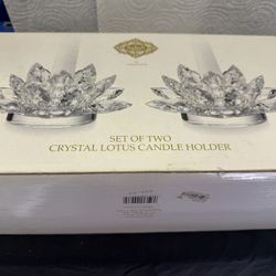 Crystal Lotus Candle Holders