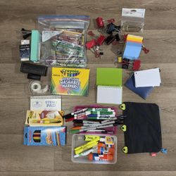 Office Supplies Crayola Twistables Sharpie Stapler Expo Note Cards Post It’s Paper Clips Markets Color Pencils Highlighters Tape