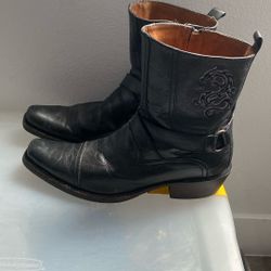 Leather Black  Boots 