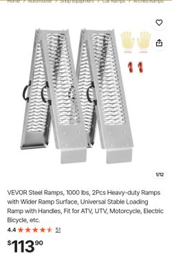 VEVOR Steel Loading Ramps 1000 lbs Set of 2