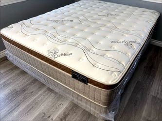 Full Organic Cloud Edition Europillow Top 12inch Mattress And Boxspring