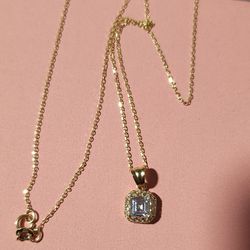 Necklace with pendant new real gold solid 10k  guaranteed Size 18