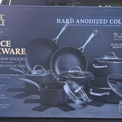 NEW Thyme & Table Pro Series 15-Piece Hard Anodized Cookware Set