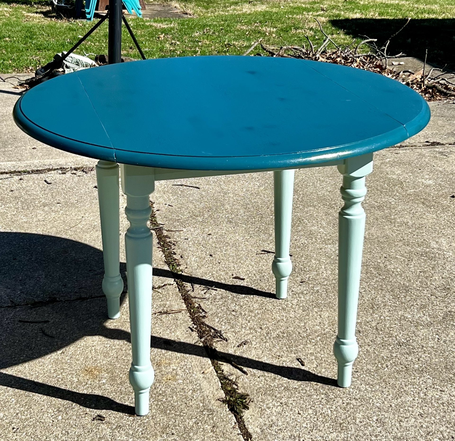 Refinished Boho Drop Leaf Table