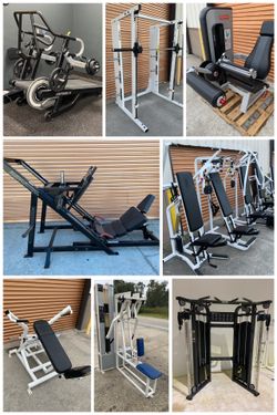Functional Trainer, Leg Press, Leg Curl/ Squat Rack, Full Circuits, Olympic Weight Benches