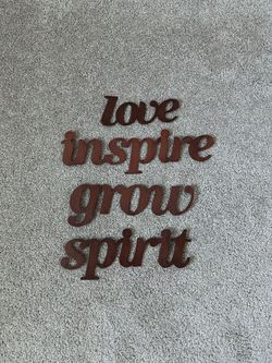 Metal Wall Decor Words - Love, Inspire, Grow, Spirit